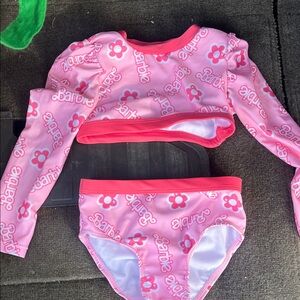 Barbie Floral Pink Kids Rashguard Set